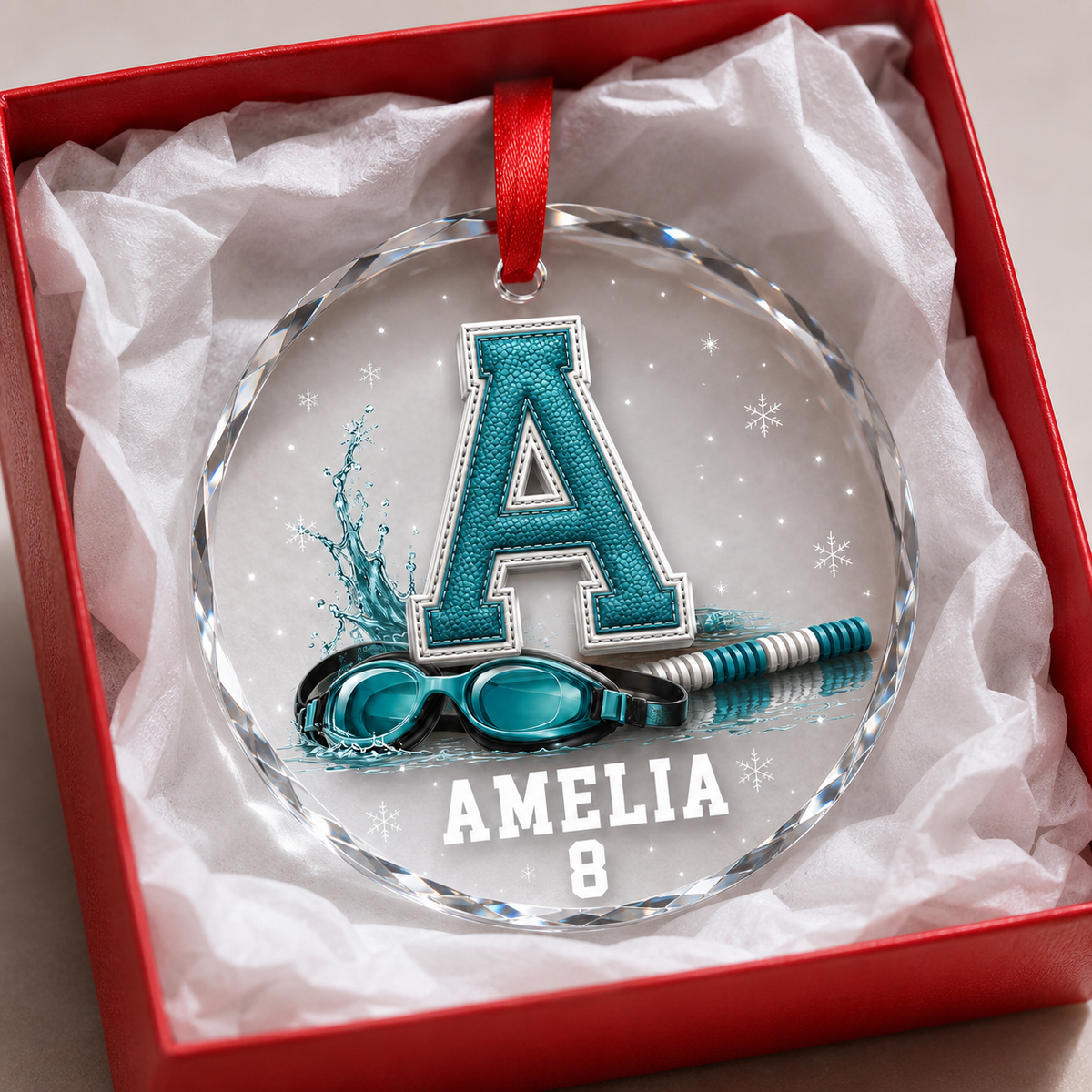 Sport Glass Alphabet Name Swimming