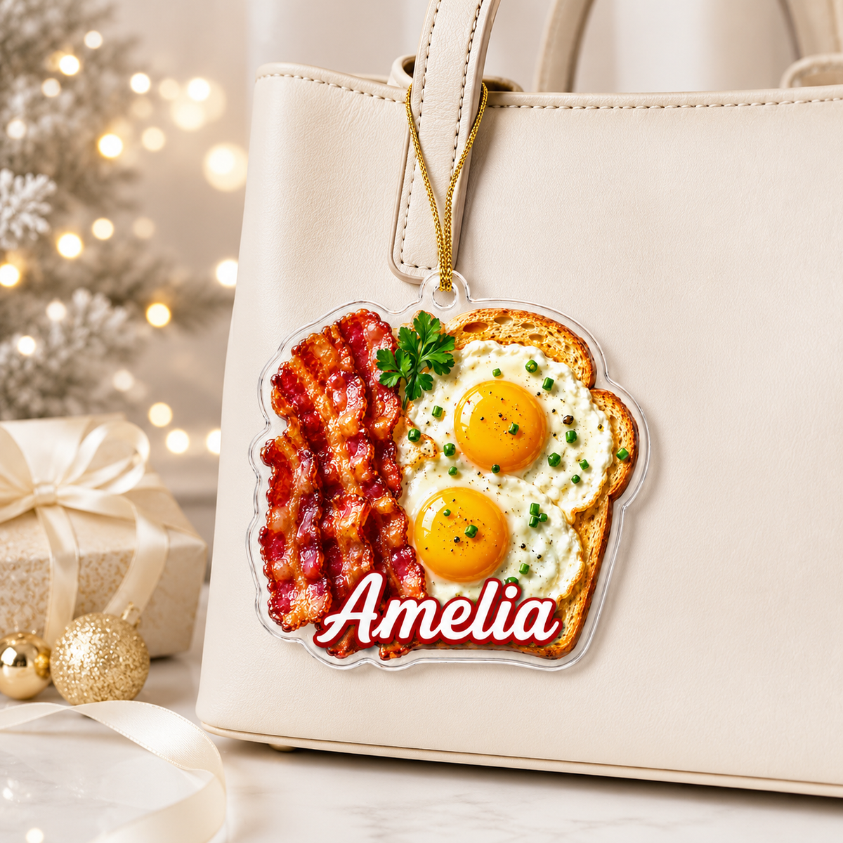 Breakfast Custom Name Bacon and Egg Toast Acrylic