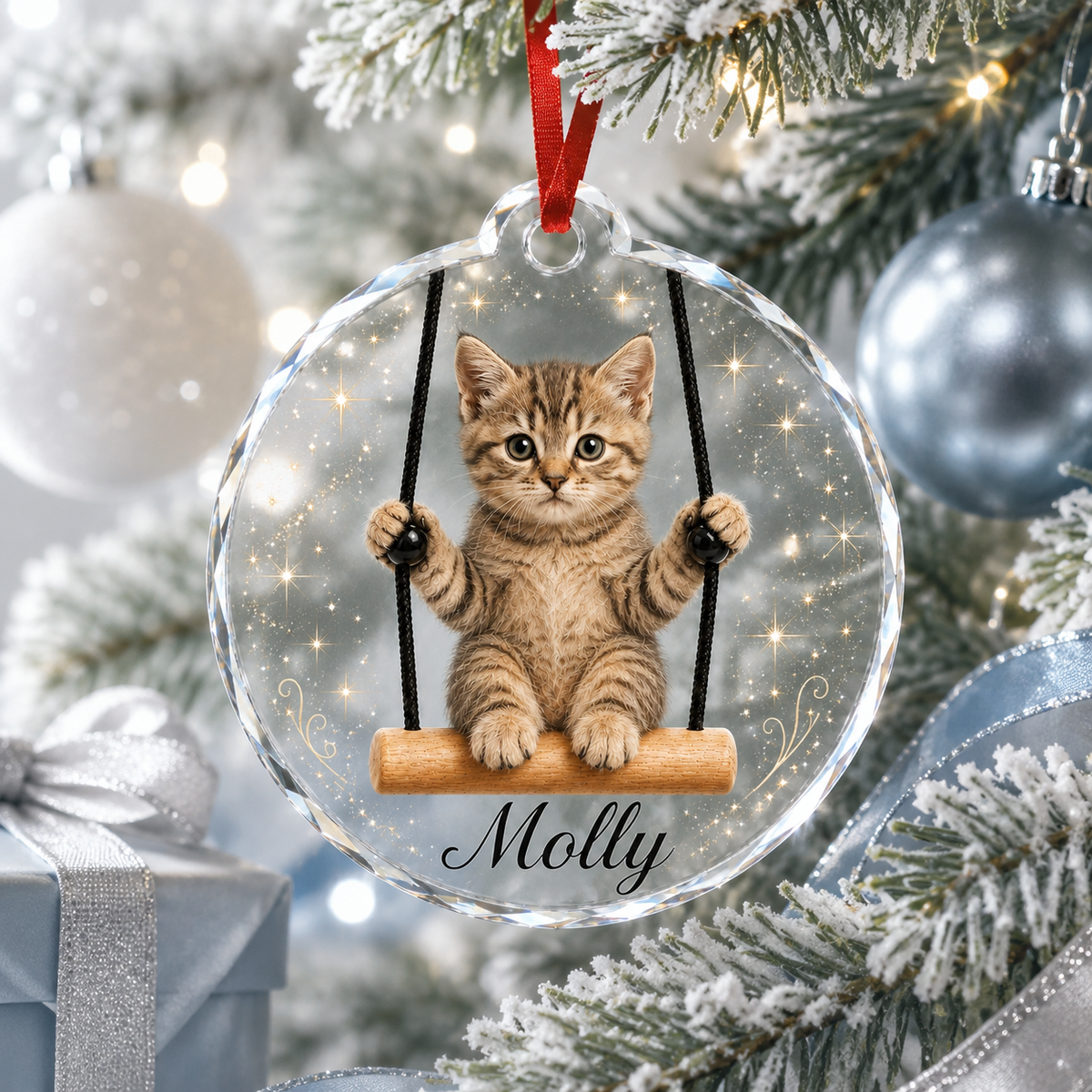 Animal Glass Ornament Cat