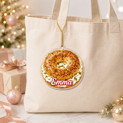 Breakfast Custom Name Bagel with Cream Cheese Acrylic