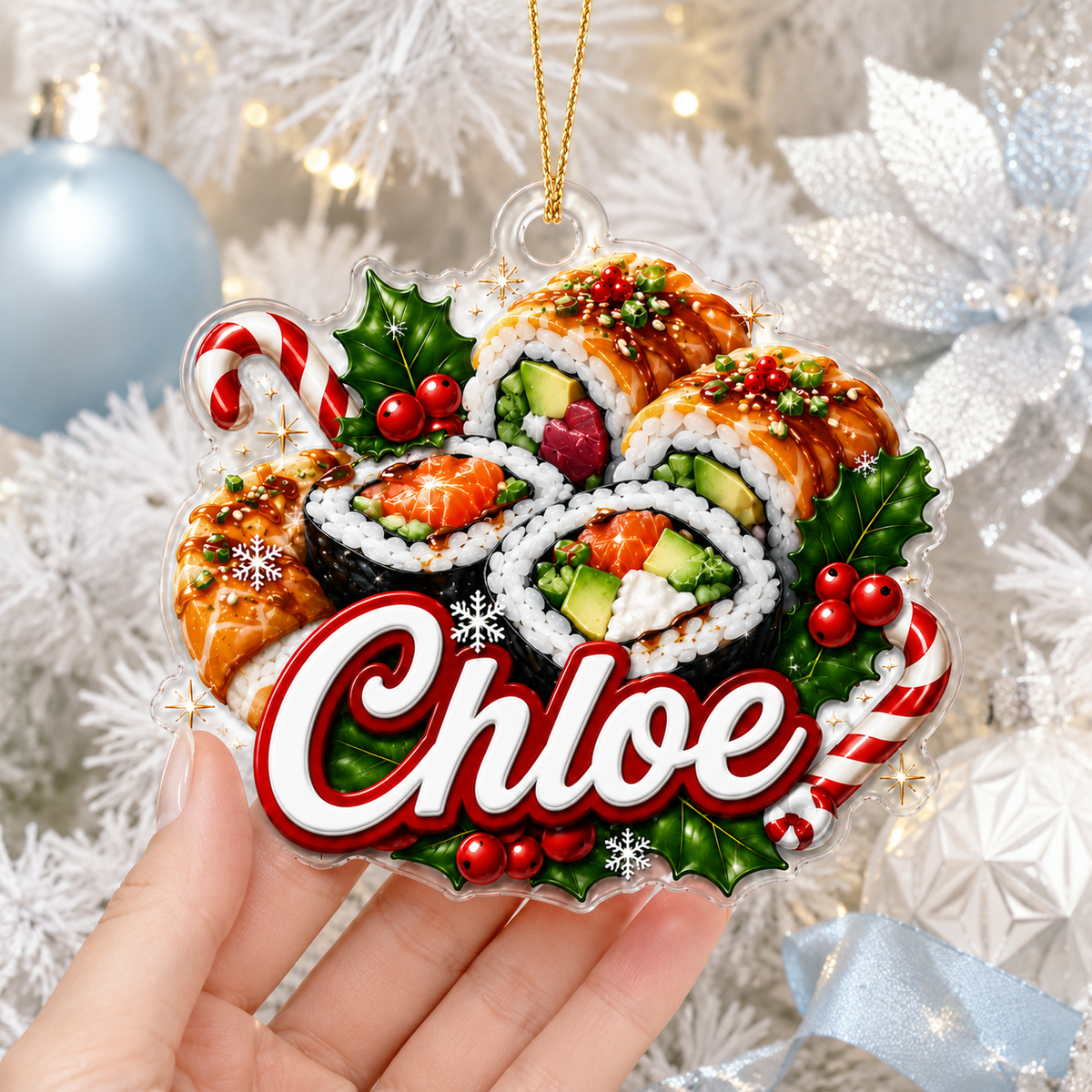 Custom Name Food Acrylic - Sushi Roll