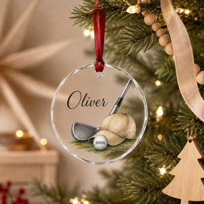 Sport Glass Ornament Golf Gear