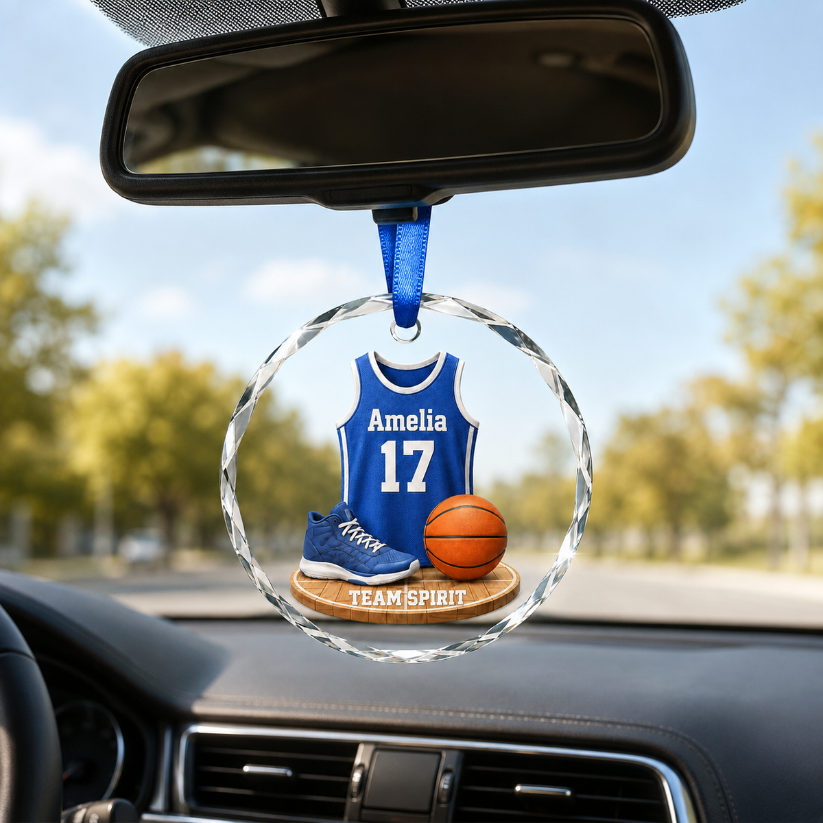 Basketball Glass Ornament - Team Spirit Jersey