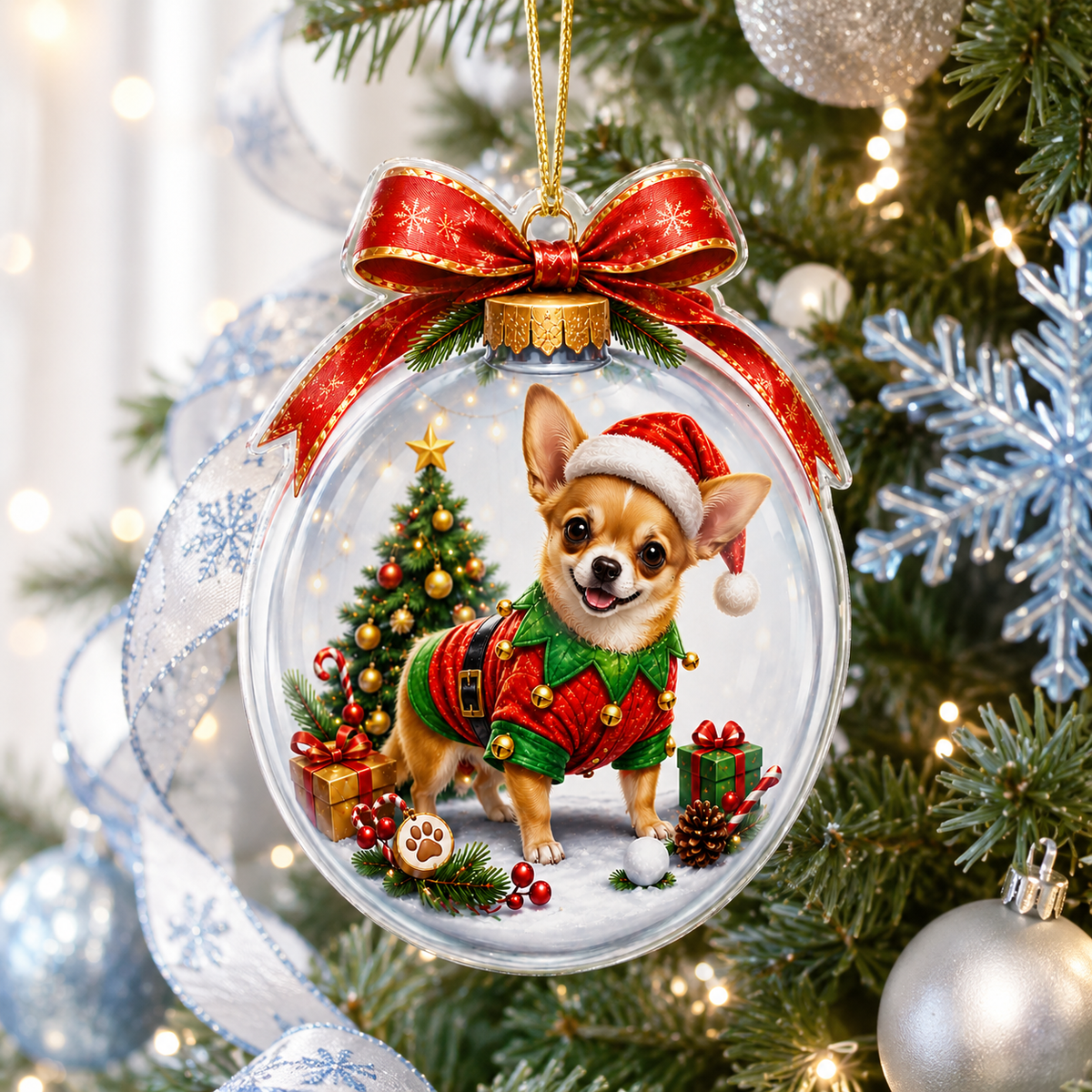 Dog Santa Bauble Ball Chihuahua