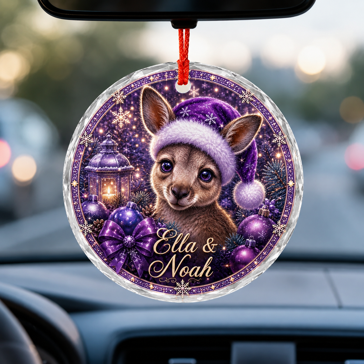 Purple Animal At Christmas Kangaroo