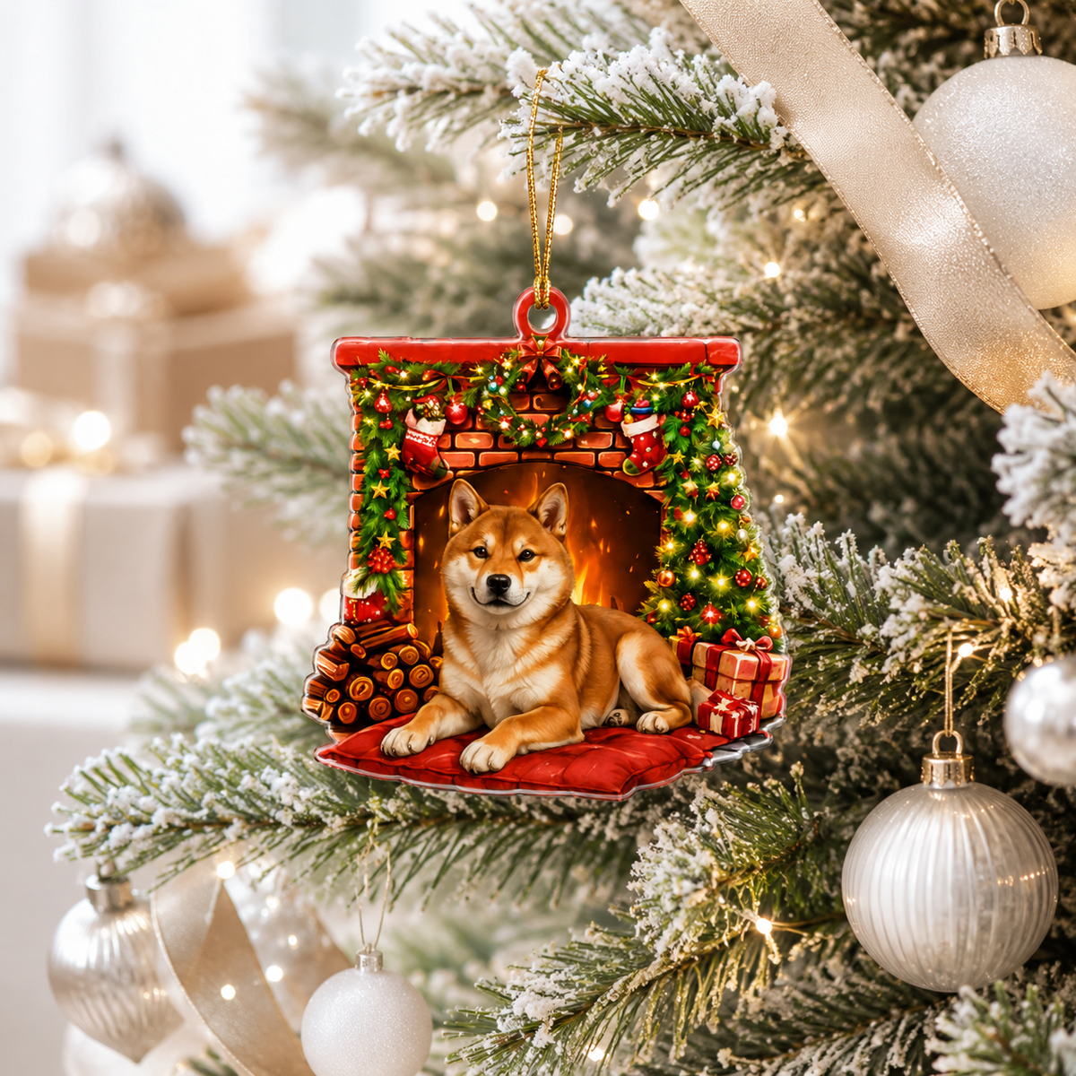 Dog Christmas Tree Shiba