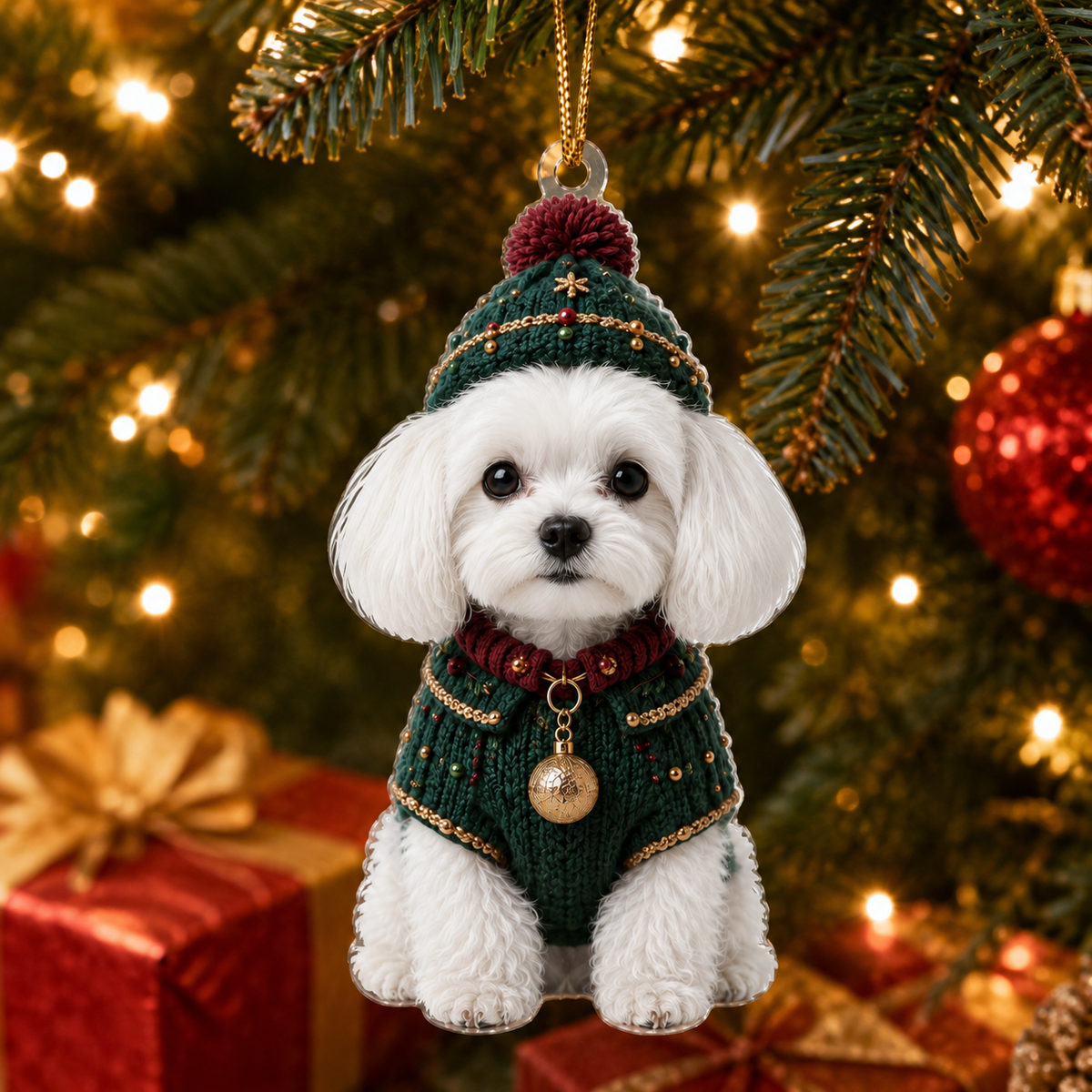 Dog Chrismast With Noel Sweater Maltese