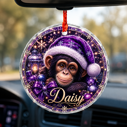 Purple Animal At Christmas Chimpanzee