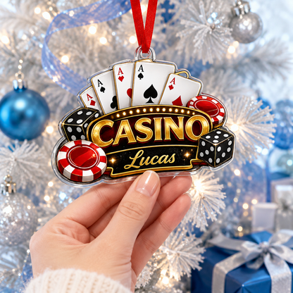 Pocker Custome Name Acrylic Yellow Casino