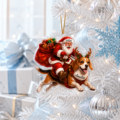 Santa Claus and Dog Beagle