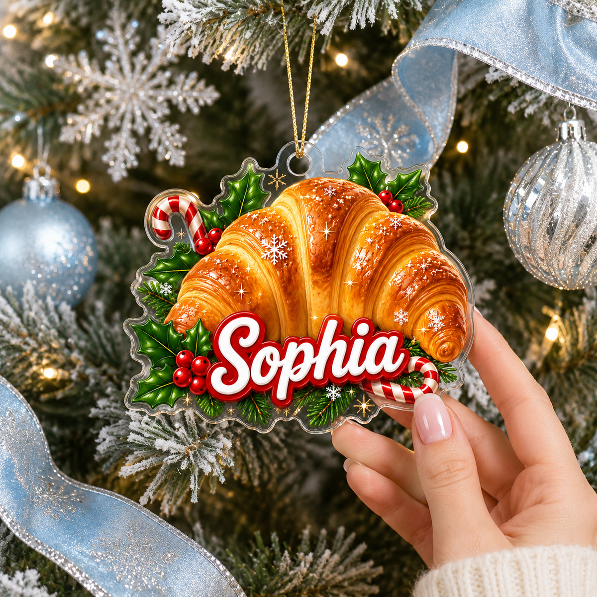 Custom Name Food Acrylic - Croissant