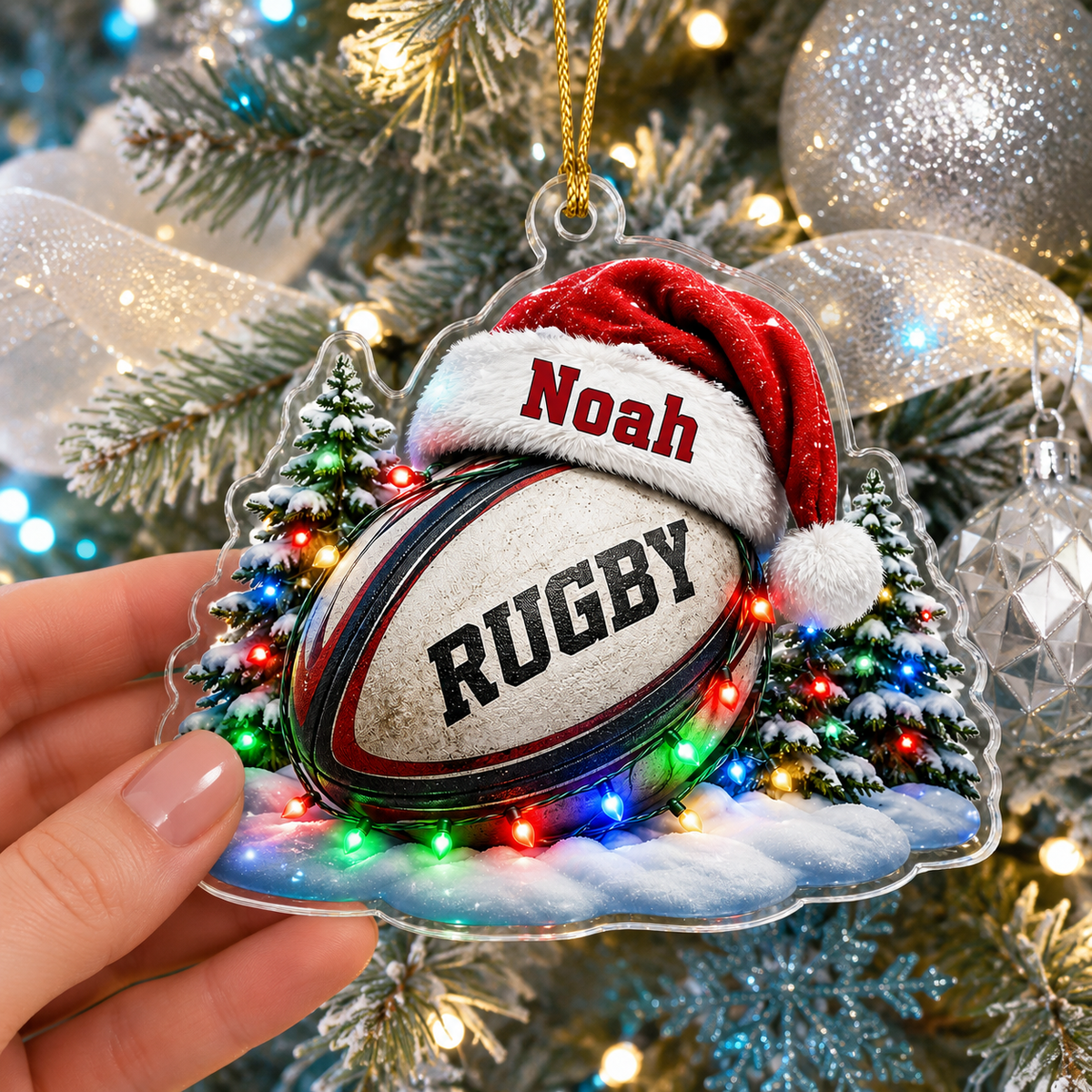 Custom Sports Christmas Acrylic - Rugby
