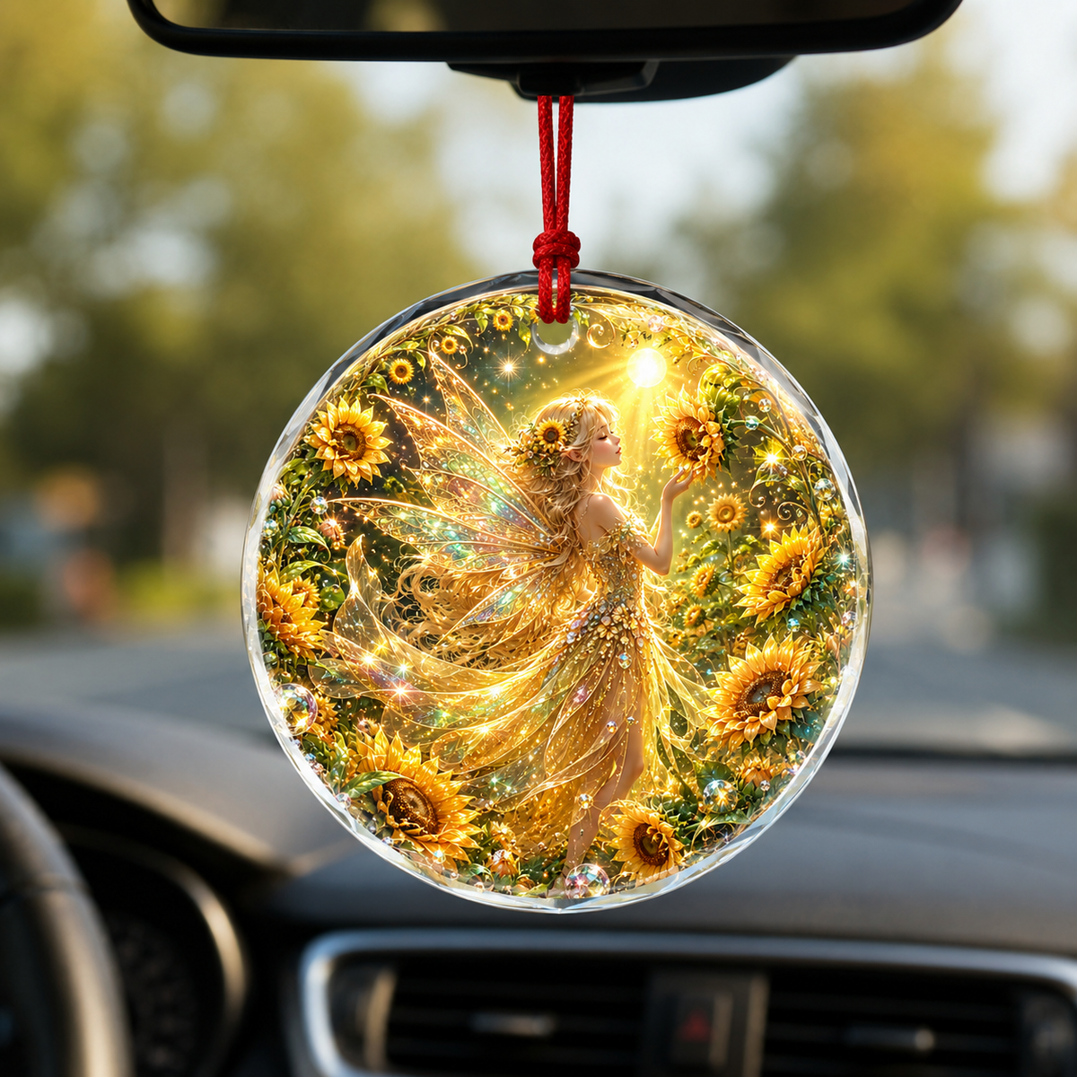 Fairy Glass Ornament Sunflower Fairy