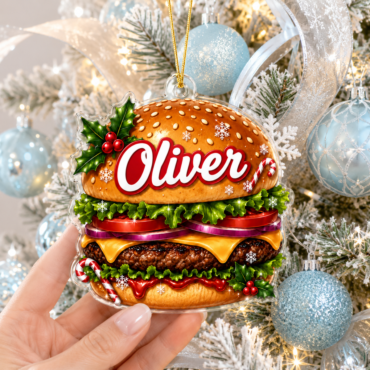 Custom Name Food Acrylic - Hamburger