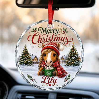 Christmas Glass Animal Horse