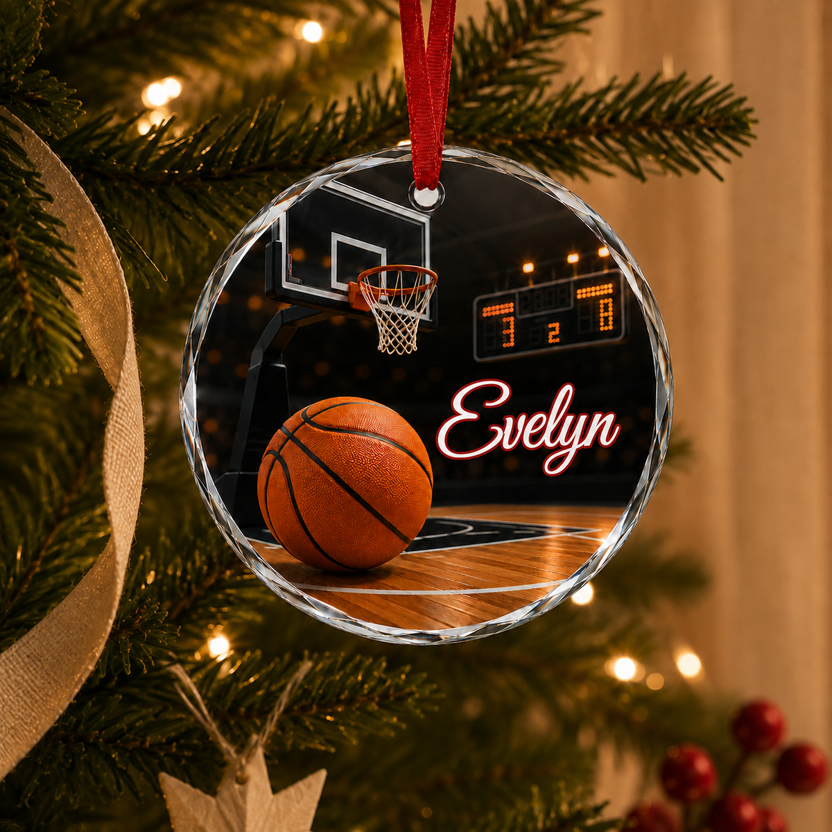 Sports Glass Ornament Basketball