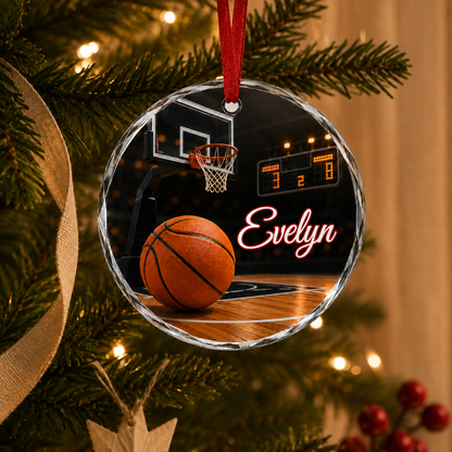 Sports Glass Ornament Basketball