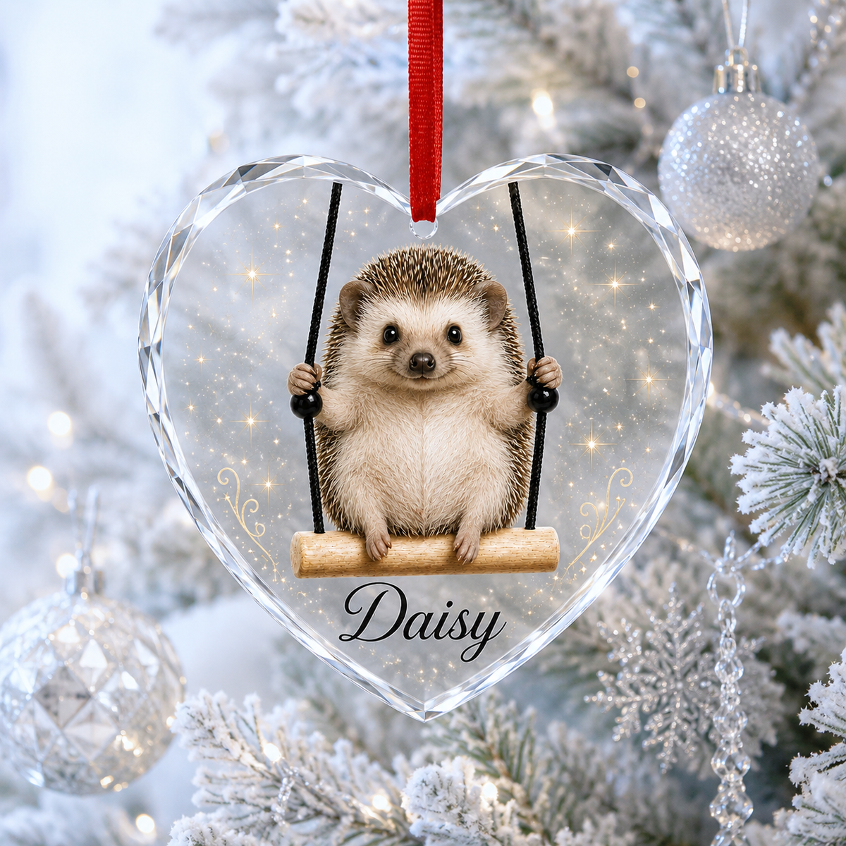 Animal Glass Ornament Hedgehog