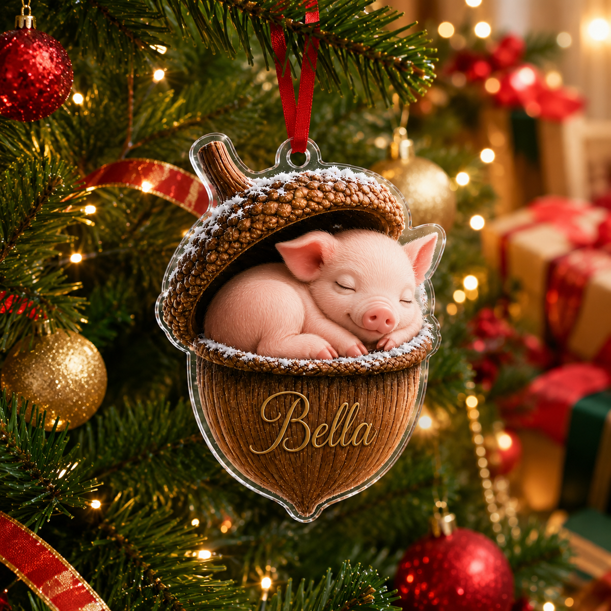 Animal Tree Decor Acrylic Pig