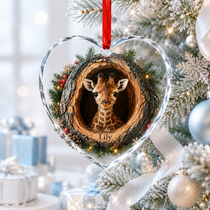 Animal Glass Ornament Tree Hollow Giraffe