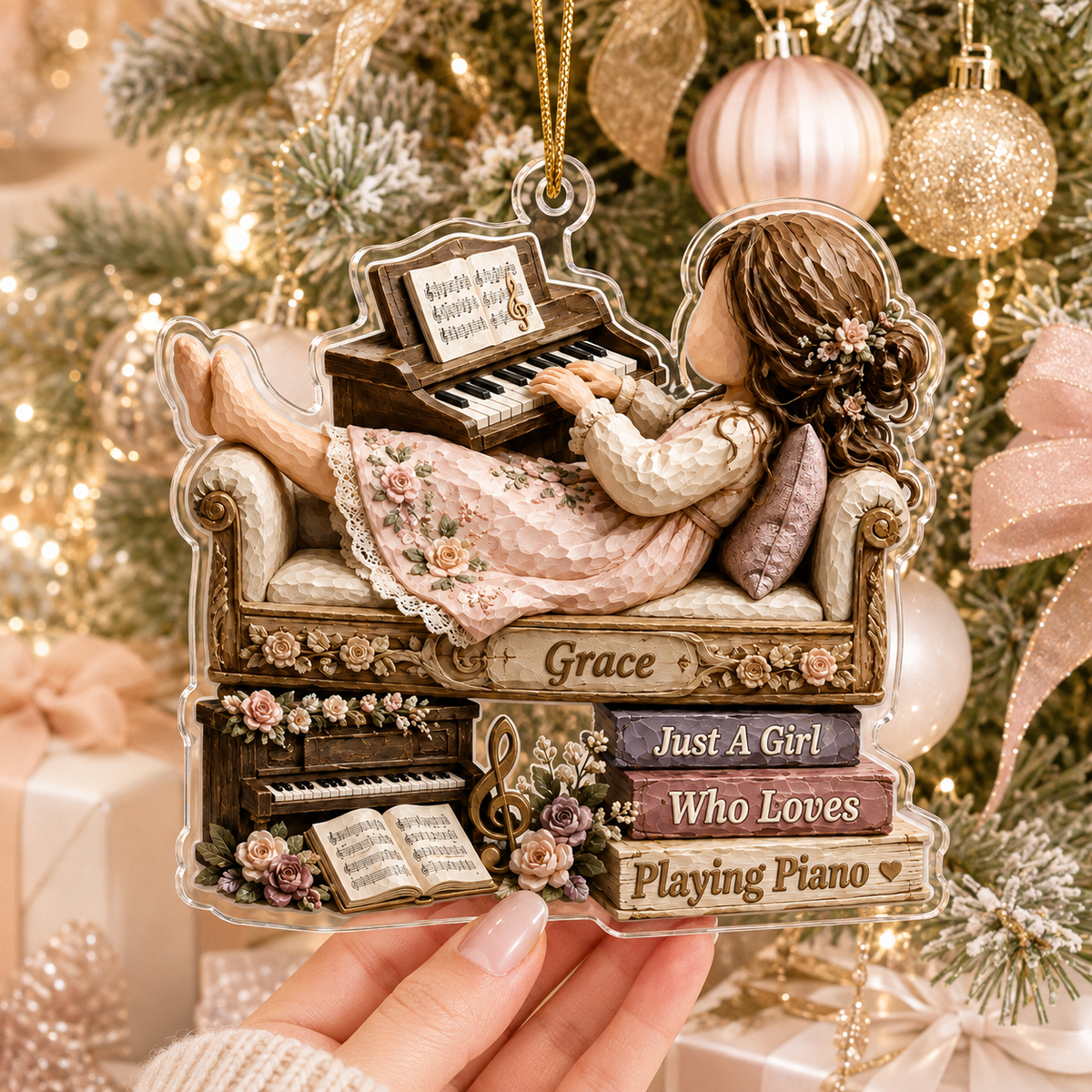 Personalized Just A Girl Hobby Playing Piano
