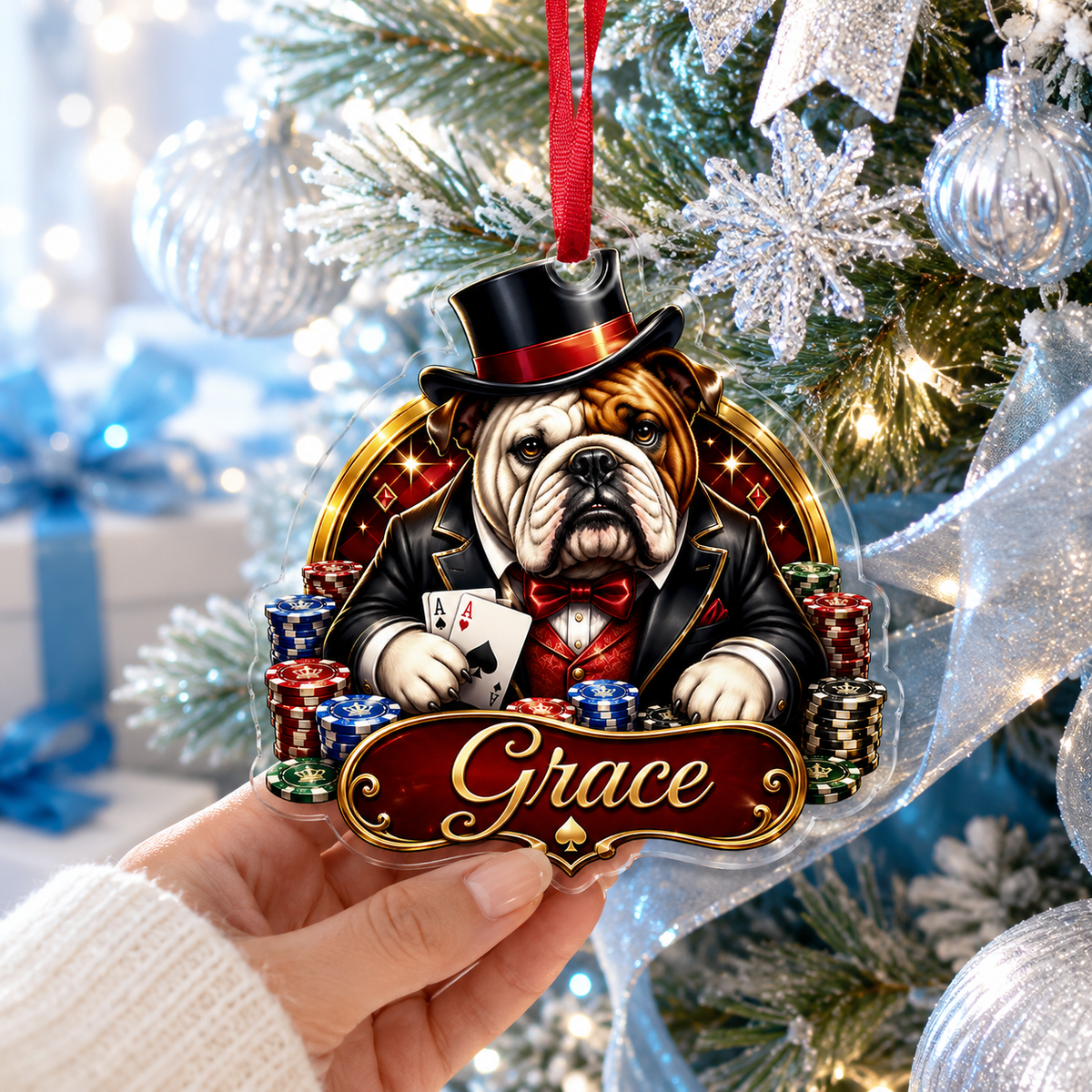 Pocker Custome Name Acrylic Dog Boss