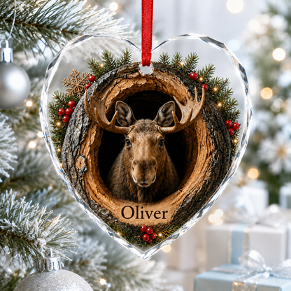 Animal Glass Ornament Tree Hollow Moose