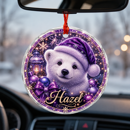 Purple Animal At Christmas Polar Bear