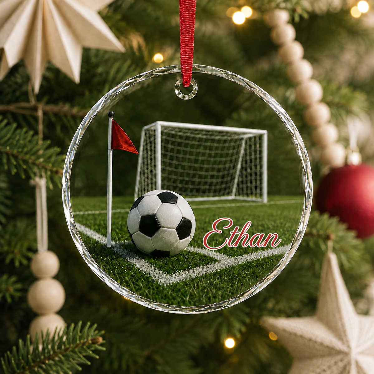 Sports Glass Ornament Soccer