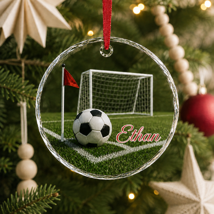 Sports Glass Ornament Soccer