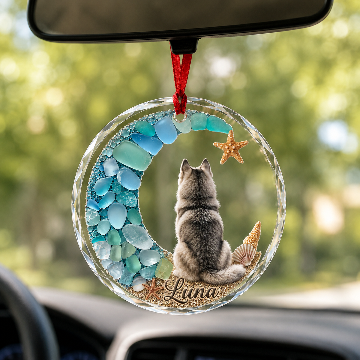 Custom Dog Seashell Husky