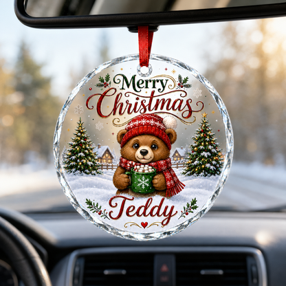 Christmas Glass Animal Bear