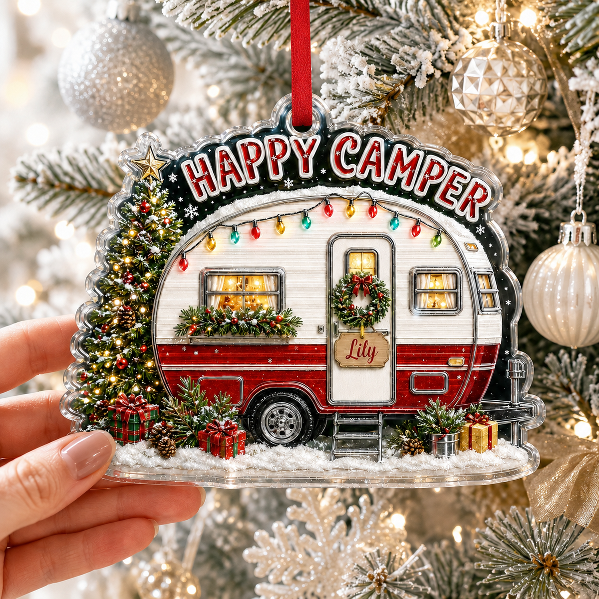 Camping Personalize Acrylic Happy Camper
