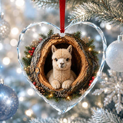 Animal Glass Ornament Tree Hollow Alpaca