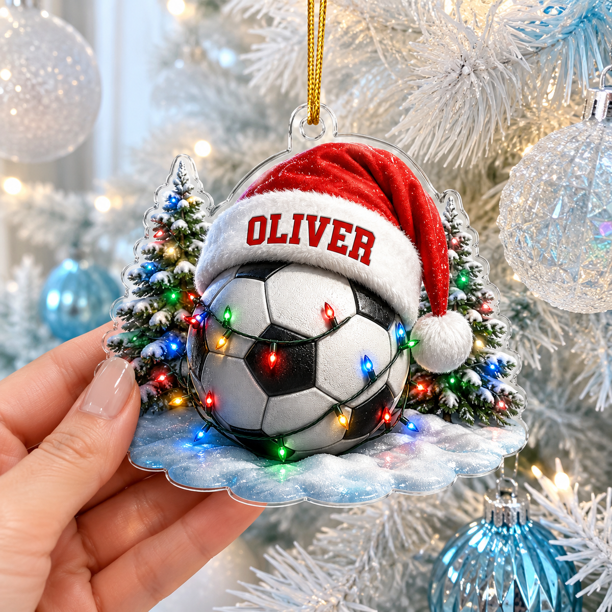 Custom Sports Christmas Acrylic - Soccer