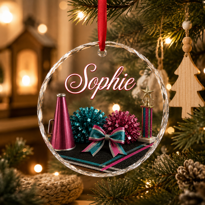 Sports Glass Ornament Cheerleading