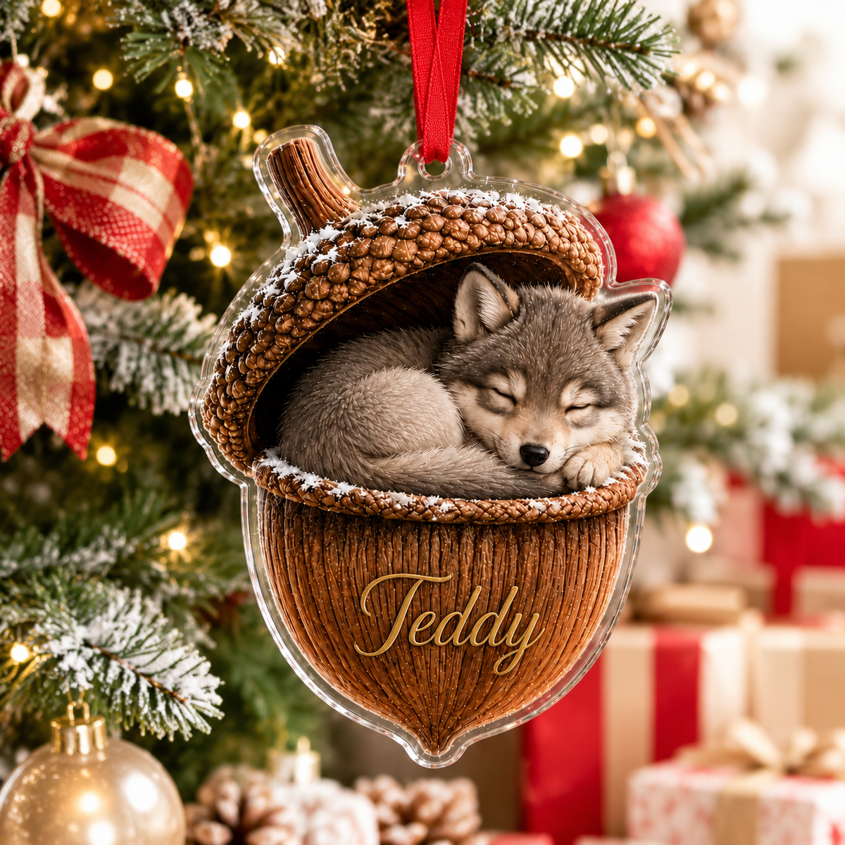 Animal Tree Decor Acrylic Wolf