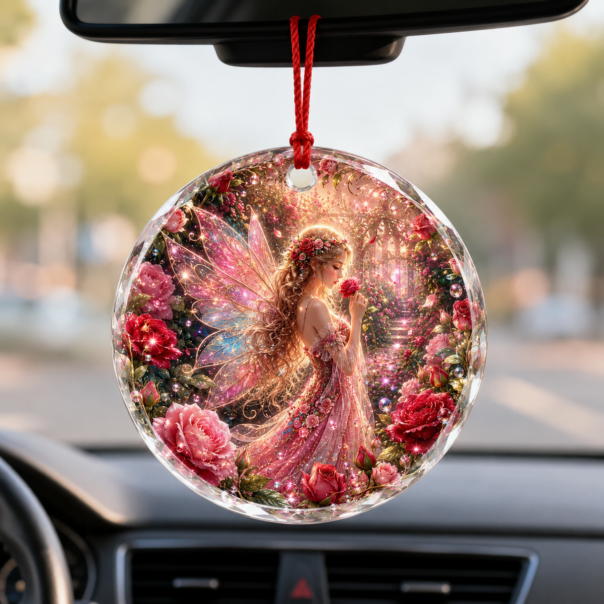 Fairy Glass Ornament Rose Garden Fairy