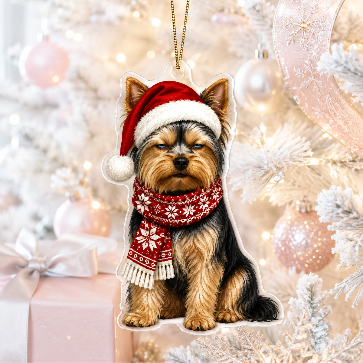 Dog Funny Christmas Yorkshire Terrier