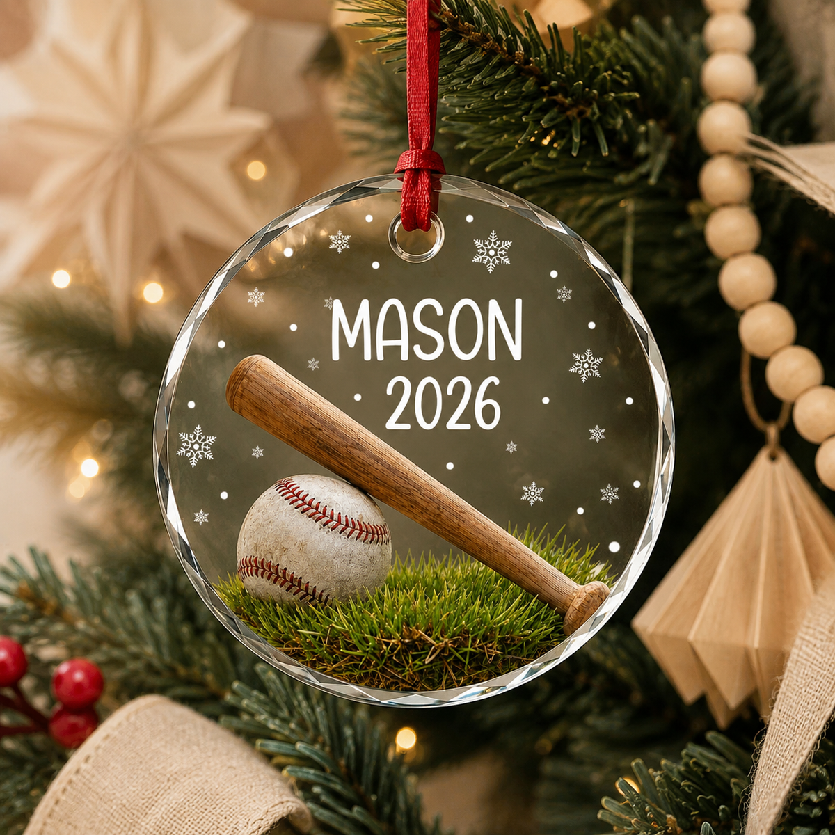 Sport Glass Ornament Baseball Field