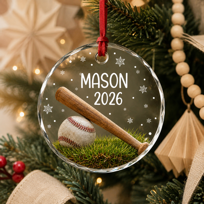 Sport Glass Ornament Baseball Field