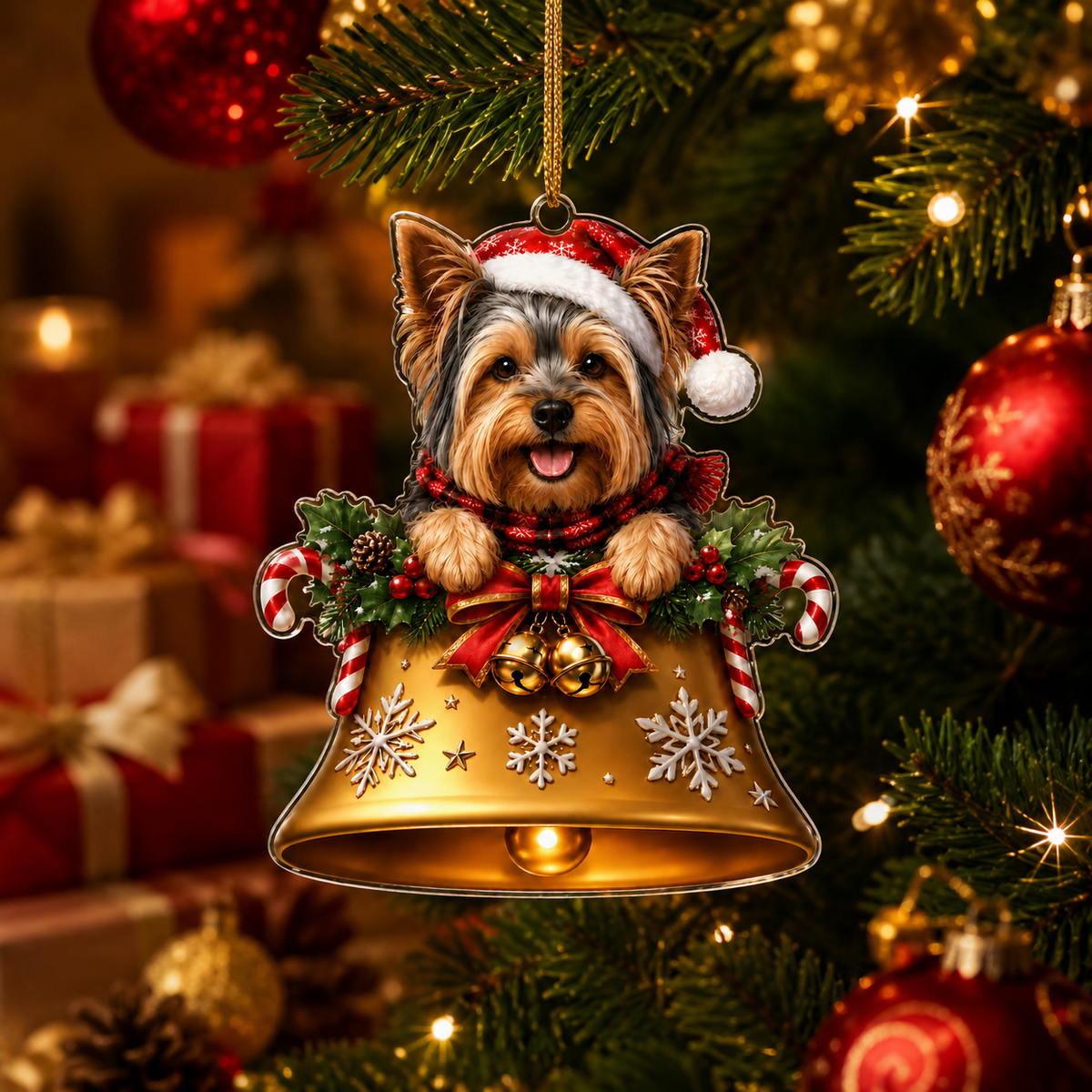 Dog Christmas Bell Yorkshire Terrier