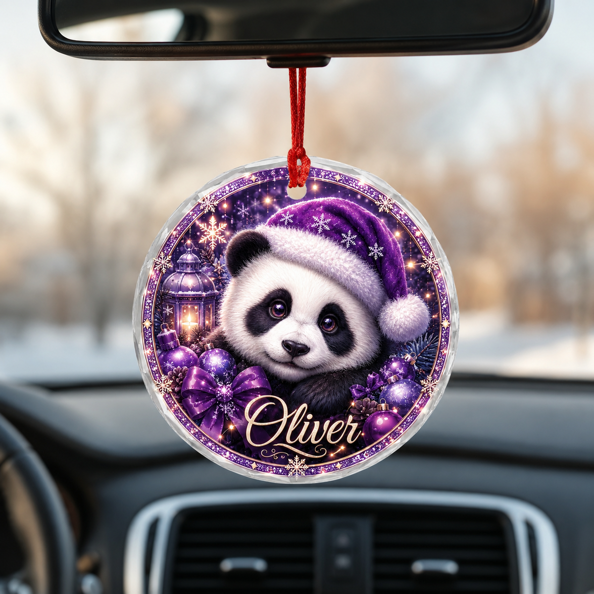 Purple Animal At Christmas Panda