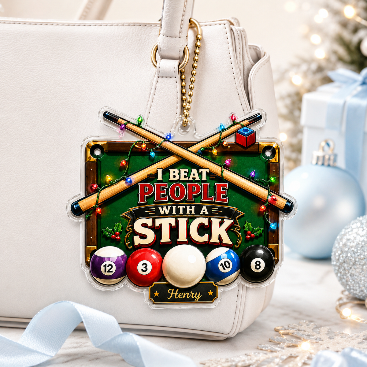 Custom Name Billiards Christmas Lights Acrylic