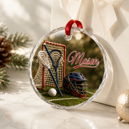 Sports Glass Ornament Lacrosse