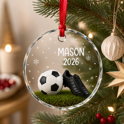 Sport Glass Ornament Soccer Field