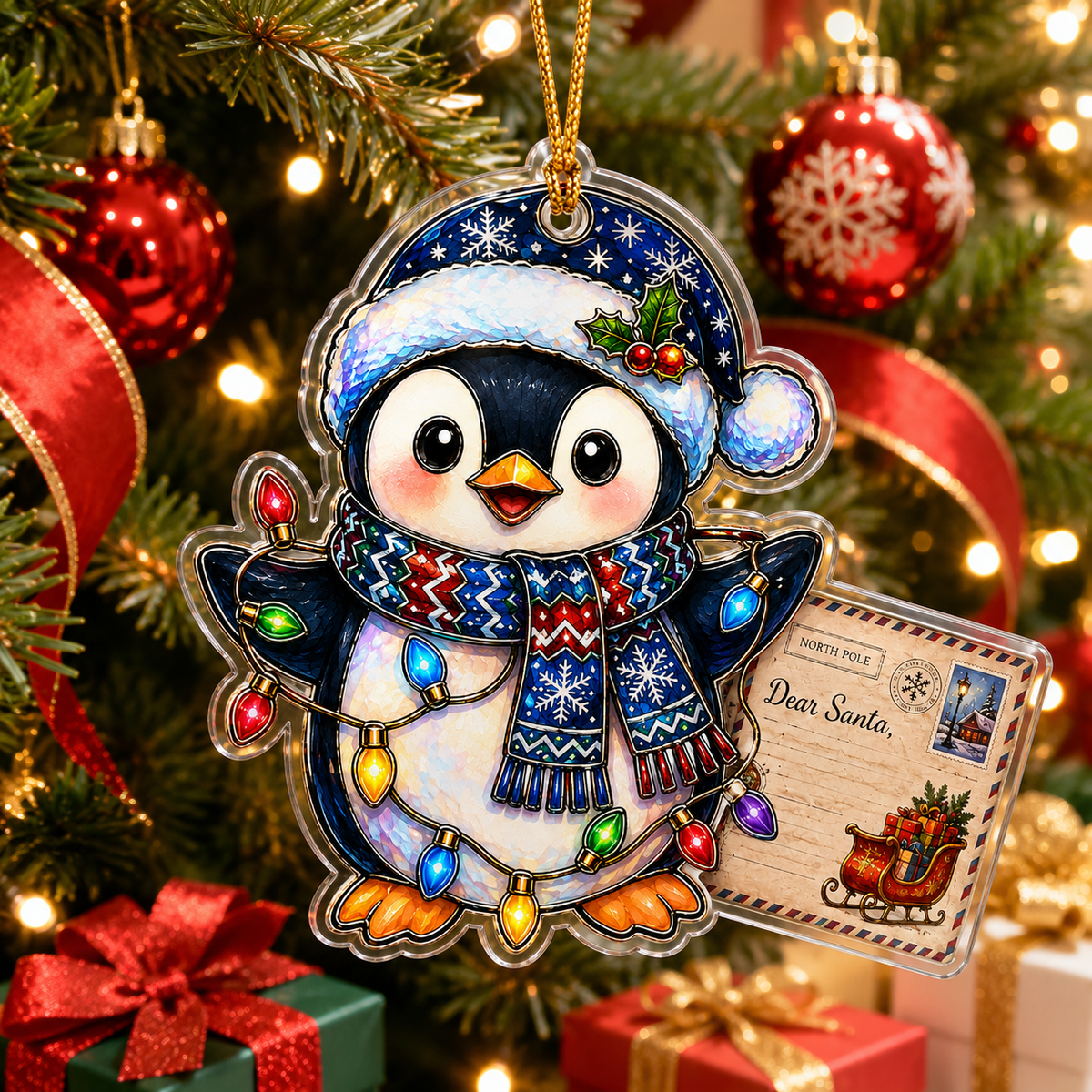 Animal With Christmas Led Penguin