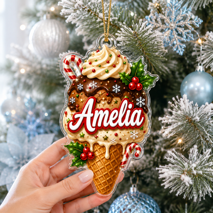 Custom Name Food Acrylic - Ice Cream Cone