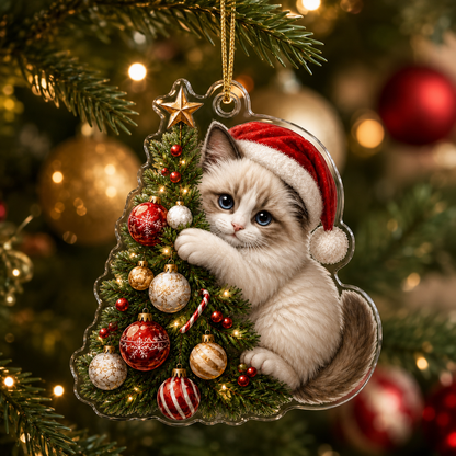 Cat With Christmas Tree Ragdoll