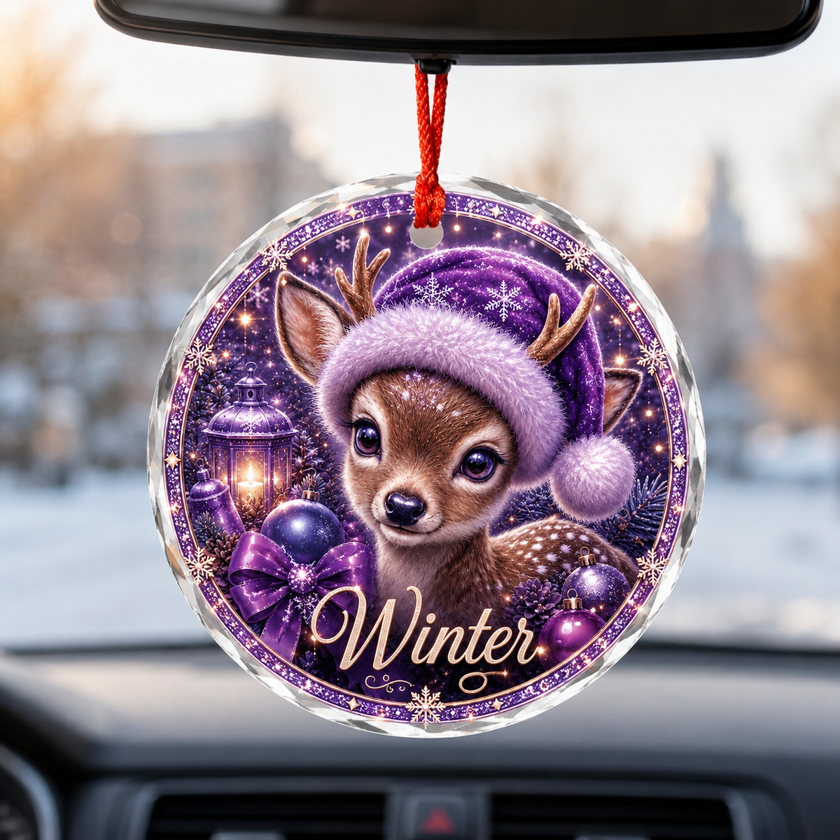 Purple Animal At Christmas Deer
